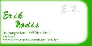 erik modis business card